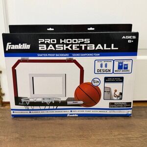Franklin Pro Hoops Over Door Basketball Set 5in Ball Pump